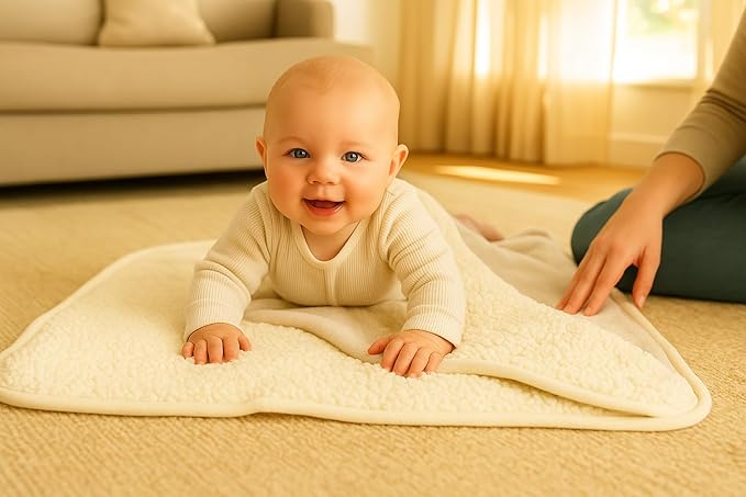 Ultra Plush 30x40 Super Soft Sherpa Baby Blanket, Durable, Machine Washable, Gentle on Baby's Skin - Ideal Baby Blankets for Boys & Girls, (Cream)
