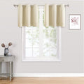 ChrisDowa Small Kitchen Valances for Windows - Grommet Short Thermal Insulated Room Darkening Window Valances Curtains for Living Room (2 Panels, Beige, 42 x 18 Inch)