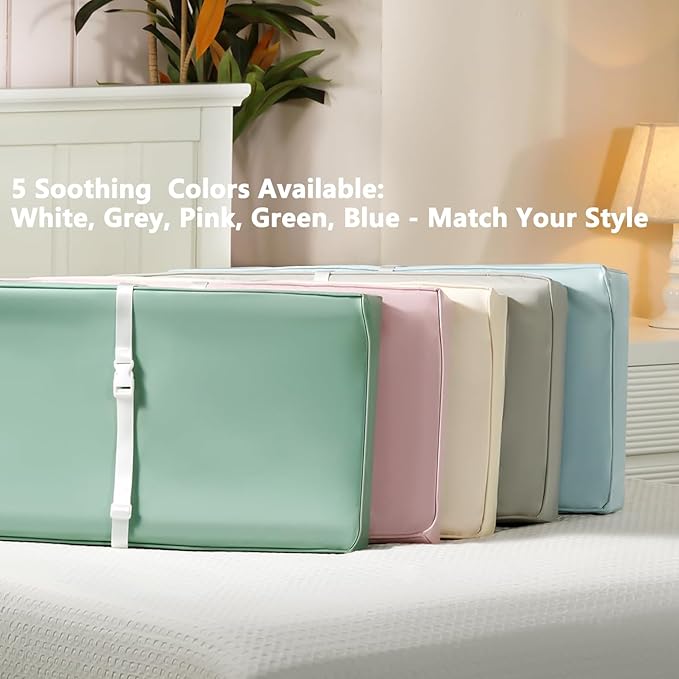 Vegan Leather Changing Pad Cover with Zipper - 31"X 16" - Waterproof Wipeable, Extra Thick & Portable & Non-Slip Diaper Mat - Fits Standard Changing Tables (Pink)