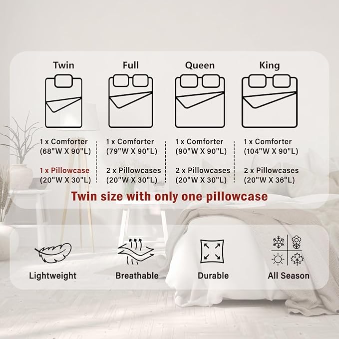 Merry Christmas Kids Comforter Set King Size,Deer Elk Pine Trees Bedding,Girls Boys Adults Bedroom/Xmas Cabin Decor,Snowflake Romantic Down Comforter,Rustic New Year Red Duvet Insert,2 Pillowcases