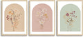 CHMMART 3 Piece Boho Wildflower Framed Wall Art Floral Botanical Canvas Art Prints Flower Pictures Wall Decor Minimalist Painting Artwork for Living Room Bedroom Bathroom 12x16in