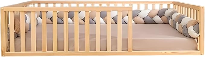 Montessori Floor Bed Twin Size 39x75 / Height 18.9'' | Pine Tree Toddler Bed Frame, Wood Bed Frame | Gift for Kids Room Decor (Twin)