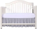 Crib Bed Skirt 28” x 52” with 14” Drop – Split Corners Dust Ruffle, Microfiber - Breathable, Durable, Elastic Adjustable Fit, Soft Nursery Bedding for Baby Boys & Girls, Light Grey Solid