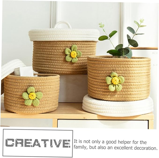Unomor Round Woven Storage Basket Moses Basket Modern Style Storage Bin for Clothes