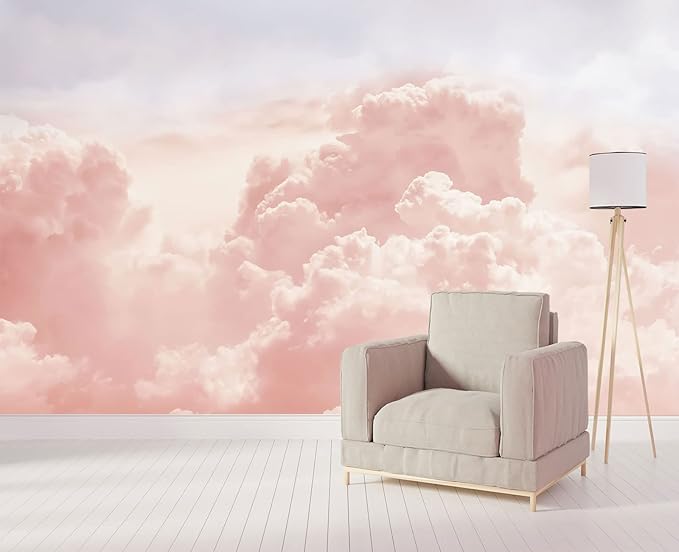Pink Clouds Wall Mural Wallpaper for Bedroom 103" x 69"