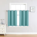 ChrisDowa Small Window Curtains 36 inches Long for Bedroom - Grommet Short Thermal Insulated Room Darkening Curtains for Kitchen (2 Panels, Aqua, 34 x 36 Inch)