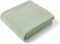 Baby Knit Blanket Soft Cotton Lightweight Newborn Blanket for Crib Stroller Toddler Nursery Shower Gift Cozy Breathable Travel Swaddle Wrap Sage Green 30 x 40 Inches