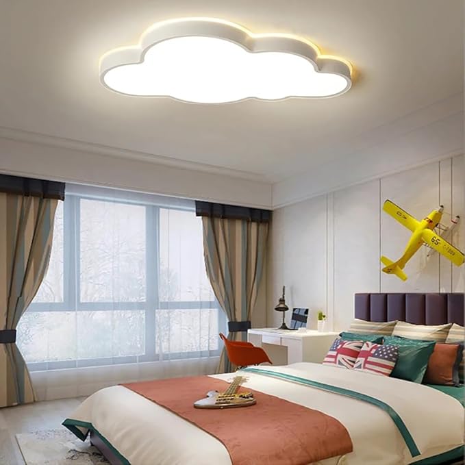 Cloud Shape LED Ceiling Light Fixture,Modern 23 Inch Recessed Ceiling Lights,Dimmable Light,White 34W 3000K-6000K Close to Ceiling Lighting Flush Mount Living Room Bedroom
