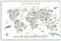 Educational Posters for Toddlers 1-3, Toddler Learning Poster for Kids Ages 3-5, World Map Canvas Print Nursery Preschool Homeschool Kindergarten Classroom Decor 16x24 Inch Unframed C