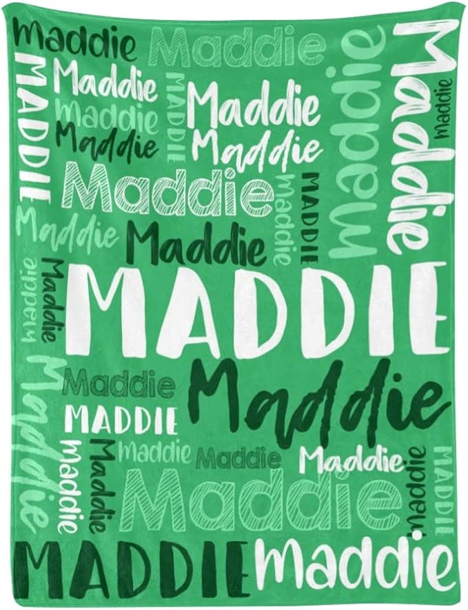 Personalized Blankets With Name Customized Baby Blankets for Girls Boys Adults Monogrammed Blankets and Throws Christmas Birthday Mothers Fathers Valentines Day Gift (Medium Sea Green,60''×80'')