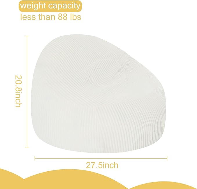 COMAX Bean Bag Chairs for Kids, Toddler BeanBag Sofa with Filler Bean Couch Stuffed for Boys and Girls, Lazy Floor Chair for Playroom, Nursery Room, Beige