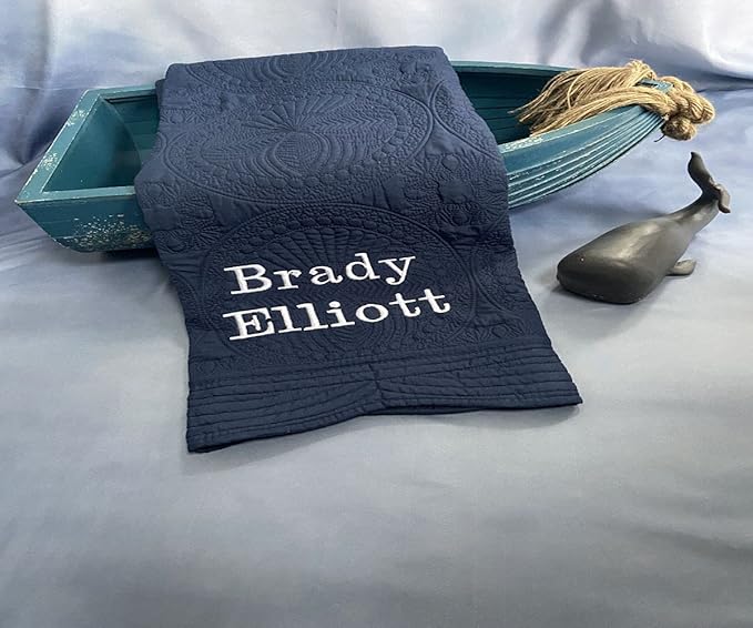 Personalized Baby Blanket Quilt | Monogrammed Blankets for Boys and Girls | Embroidered Baby Gifts | Football