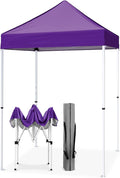 EAGLE PEAK 5x5 Pop Up Canopy Tent Instant Outdoor Canopy Easy Set-up Straight Leg Folding Shelter, Purple