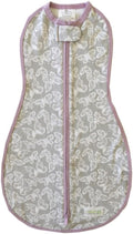 Woombie Original Baby Swaddling Blanket - Self-Soothing, Cotton Baby Swaddle with Zipper - Wearable Newborn Blanket, Butterflies with Pink Trim, 14-19 lbs