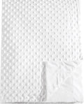 david's kids Micro Fleece Minky Baby Blanket for Boys Girls Neutral with Double Layer and Soothing Raised Dots, 40x50 Inches Breathable and Soft Lightweight Receiving Blanket for Newborns, White