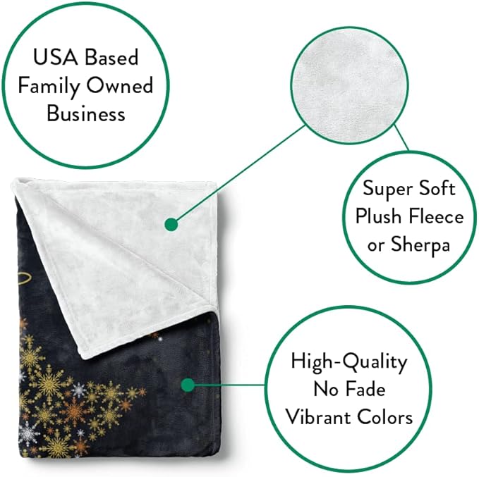 Plush Christmas Star Blanket Cozy Fall Throw Blanket Custom Winter Blankets Christmas Throws Santa Sofa Bed Throw Customized Soft Christmas (Sherpa 50x60)