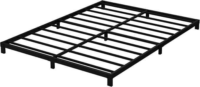 5 Inch Low Full Size Bed Frame Heavy Duty Metal Platform, No Box Spring Needed, Easy Assembly Mattress Foundation, No Noise, Black