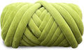 Velvet Chunky Bulky Giant Arm Knitting Yarn, Super Soft Jumbo Tube Weight, Fluffy DIY Crochet Hand Making Washable Yarn for Blanket, Pet Bed, Rugs, Pillow (1.1lb-Green)