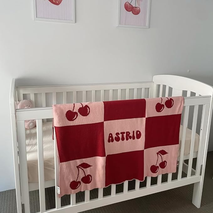 Personalized Signature Icon Blanket – 100% Organic Cotton Customized Baby Blanket, Custom Name, Crib 36x60, Gift for Baby Shower, Birthday Present, Girls and Boys, Toddlers Kids - Made in America