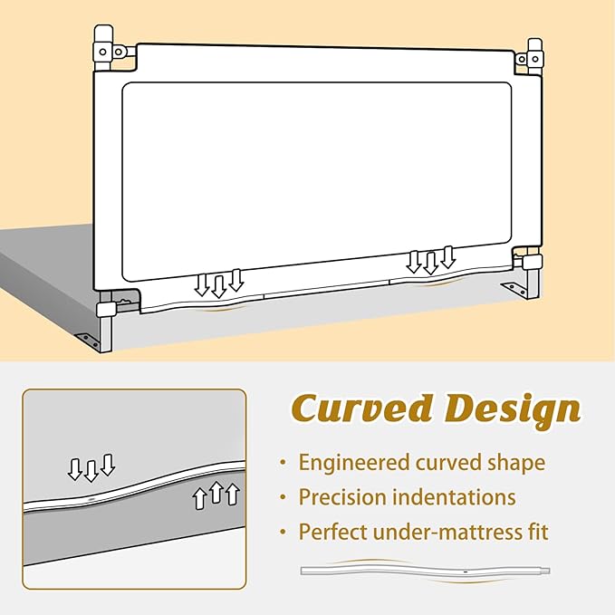 Height Adjustable Bed Rail for Toddlers, Kids Safety Baby Bed Rail for Twin/Full/King/Queen Size Bed (1 Side, 59 Inch)