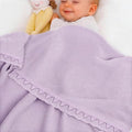 Baby Knit Blanket Soft Breathable Cotton Scallop Border Blankets Newborn Knitted Blanket Swaddle Blankets Gifts for Baby Newborn Toddler Shower Boy Girl New Mom Birthday Christmas Lilac 30x30