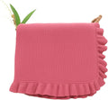 Cotton Baby Blanket with Ruffle Edge Soft Breathable Newborn Blanket for Boys & Girls, Lightweight Knit Throw for Crib, Stroller & Nursery Multiple Colors Available Red 30x40