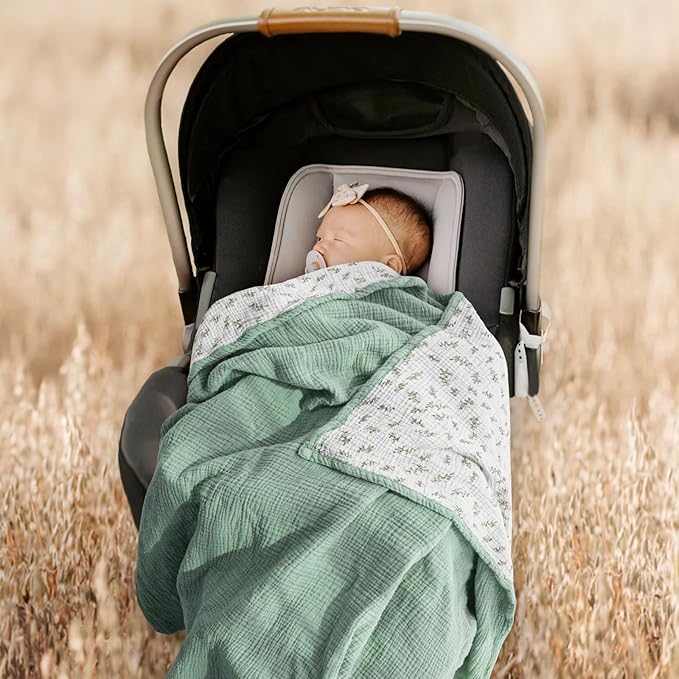lulumoon Muslin Quilt Blanket, Crib Blanket for Baby and Toddler,47x47 Inches(Lotusleaf Tree)