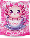 Blankets for Girls - 40" x 50" Inches Personalized Axolotl Blanket Gifts for Girls, Kids - Cute Soft Lightweight Plush Throws Stuff for Crib, Chair