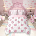 7 Pieces Bow Tie Princess Comforter Set Twin,Western Cowgirl Disco Crystal Ball Dreamy Bedding Set,Star Bowknot Patchwork Romantic Pink（Comforter+Fitted+Flat Sheet+2 Pillowcases+2 Throw Pillow Covers）