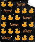 Custom Flannel Blanket with Text Cute Snowflake and Duck Customized Blankets Warm Unique Personalized Throw Souvenirs Gift of Love