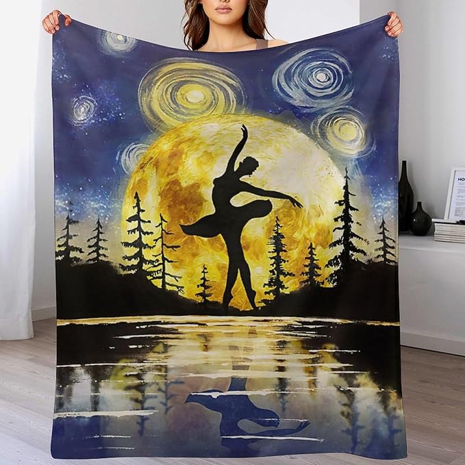 Ballet Blanket Dance Gifts for Girls Dancer Boys Woman Kids Dance Lover Throw Blankets Soft Blanket Warm Fleece Flannel Plush Blankets for Bed Sofa Couch 40"x50"