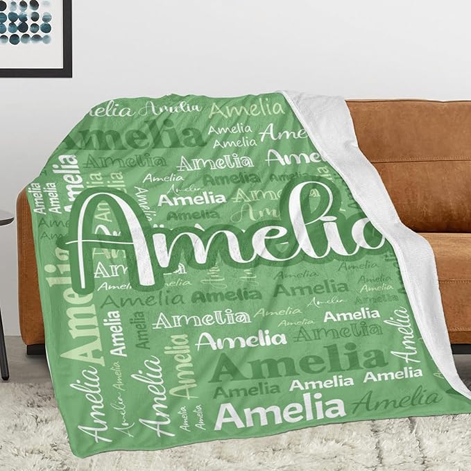 Dr.TOUGH Personalized Blanket for Adult Kids with Name Customized Blankets Personalized Throw Blanket for Christmas Birthday Gifts