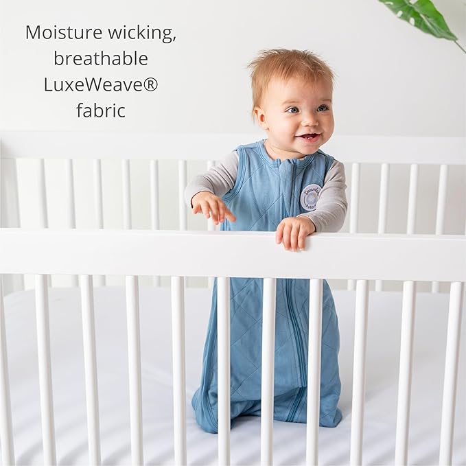 Dreamland Baby Lightweight Bamboo Viscose Sleep Sack (0-6 Months). 1.0 TOG Ultra Soft Blanket w/ 2-Way Zipper. 95% Viscose, 5% Spandex (Grey). Mom-Owned US Business, Premium Materials