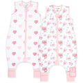 Mama Cheetah Toddler Sleep Sack with Feet 6-18 M, 1.0 TOG Organic Cotton Baby Sleeping Bag with Legs, Baby Wearable Blankets for Walkers w/ 2-Way Zipper, Sleep Sack for Girls & Boys, Early Walker