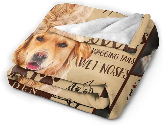 Golden Retriever Blanket Gifts and Decor - Cute Dog Throw for Girls, Women, Kids, Adults - Soft Warm Cozy Fleece for Couch, Sofa, Bed 60"x50"