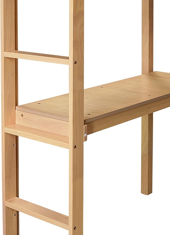 Bellemave Twin Loft Bed with Desk,Loft Bed for Kids, Boys, Girls,Wooden Loft Be Frame with Desk and Ladder, Natural
