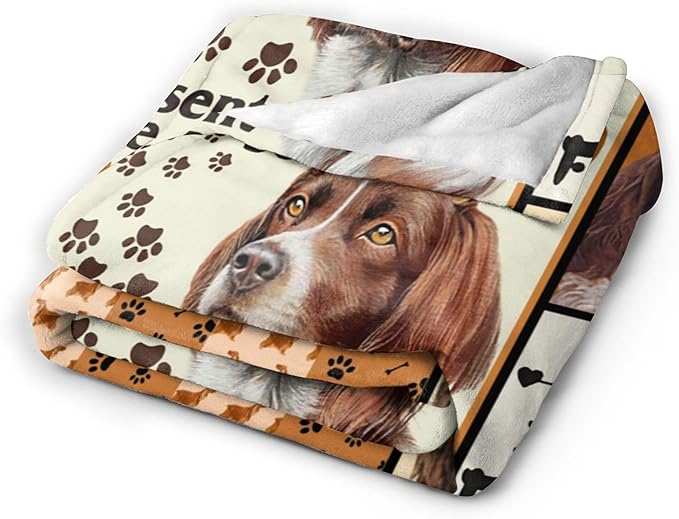 Springer Spaniel Dog Blanket Springer Spaniel Gifts and Decor Cute Dog Throw Blanket Dog Blanket for Girls Women Kids Adults Soft Warm Cozy Fleece Blanket for Couch Sofa Bed 60"x50"