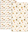 Pack and Play Sheets 2 Pack, Fitted Jersey Knit Mini Crib Sheets for Baby Boys and Girls, Compatible with Graco Pack N Play and Mini Crib Mattress (Bee Happy, Pack N Play/Mini Crib Sheets)