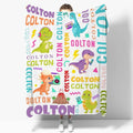 Dinosaur Lover Personalized Blanket with Custom Baby Dinosaur Custom Name Flannel Blanket Soft Throw Meaningful Gift for Toddlers Girls Boys Kids Pets 60 * 50" M for Teen