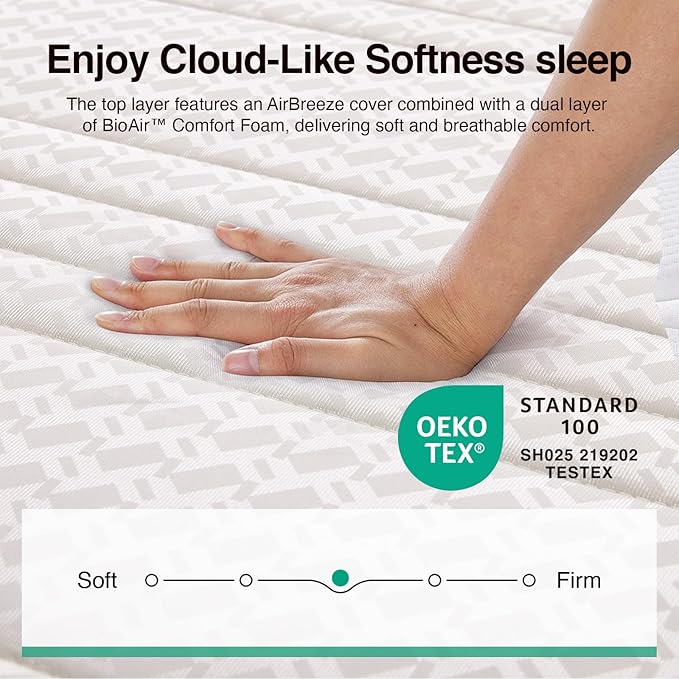Novilla Queen Mattress, 8 Inch Queen Size Mattresses in a Box with Smarts™ Coil for Pressure Relief, Medium Plush Foam and Spring Hybrid Colchones with CertiPUR-US Certified for Kids