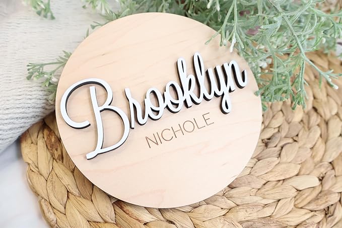 Custom Personalized 3D Baby Name Announcement Sign, Hospital Photo Prop, Welcome Infant Name Sign with 30 Colors & Multiple Sizes 4"-8"