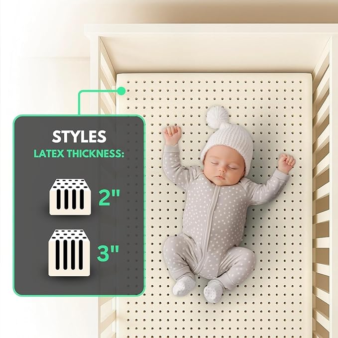 ORGANIC TEXTILES Organic Baby Mattress Topper with Wool Removable Cover - GOLS/GOTS Certified - Breathable - 2" Bassinet (30"x15")