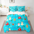Christmas Deer Comforter Set With Sheets 7 Piece King Size Cute Gingerbread Man Bedding Set for Kids Boys Girls Christmas Santa Claus Bed in a Bag Reversible Xmas Decor Room Decor Soft Lightweight