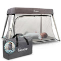 Hiccapop TravelPod Portable Crib for Baby, Lightweight, Foldable Travel Crib for Baby and Toddlers with Zippered Door, Waterproof Base & Carry Bag
