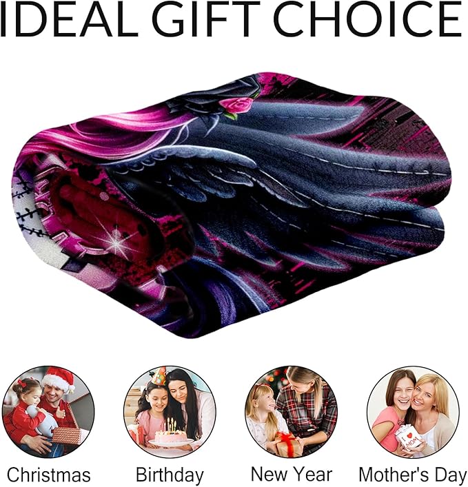 Custom Unicorn Gifts for Women - 60" x 80" Adults Throw Blanket for Unicorn Lovers - Plush Flannel Throws Blankets for Couch, Bed