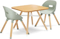 Lalo The Play Kit - Kids Table & Chairs Set with Sustainably Sourced Wood Table & 2 Non-Toxic Bucket Seat Chairs - Safe & Comfortable - Natural/Sage