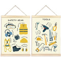 CGBHW Educational Safety Gear Tools Poster Hanger Frame Set of 2, xxxx Posters Wall Art Hanging Decor for Classroom Nursery Kids Room Playroom Preschool，12x16Inch