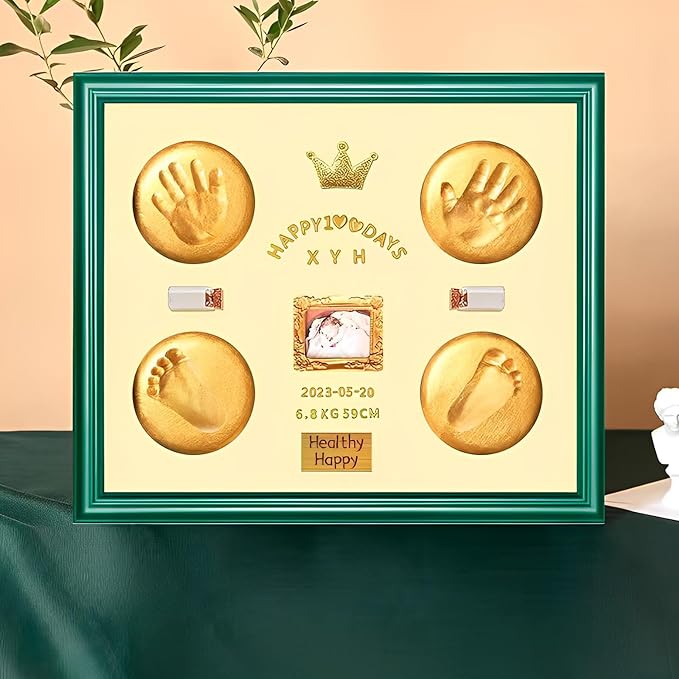 MCstars Newborn Hand and Footprint Clay Photo Frames, Baby Footprint Keepsake Sets, Impression Clay Hand Mould Casting and Keepsake Photographs, Nursery Decorations and Newborn Gifts, Baby Registry
