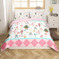 Feelyou Nutcracker Christmas Pink Comforter Cover Queen Size Xmas Royal Guarder Ballet Princess Duvet Cover New Year Pink Buffalo Plaid Bedding Set Gifts for Kids Boys Girls 2 Pillow Cases