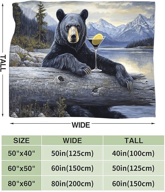 Tijuboni Bear Cabin Throw Blanket Bear Gifts for Girls Boys Women Men Kids Adults Soft Flannel Fleece Blanket for Couch Sofa Bed Home Decor 50"x60"